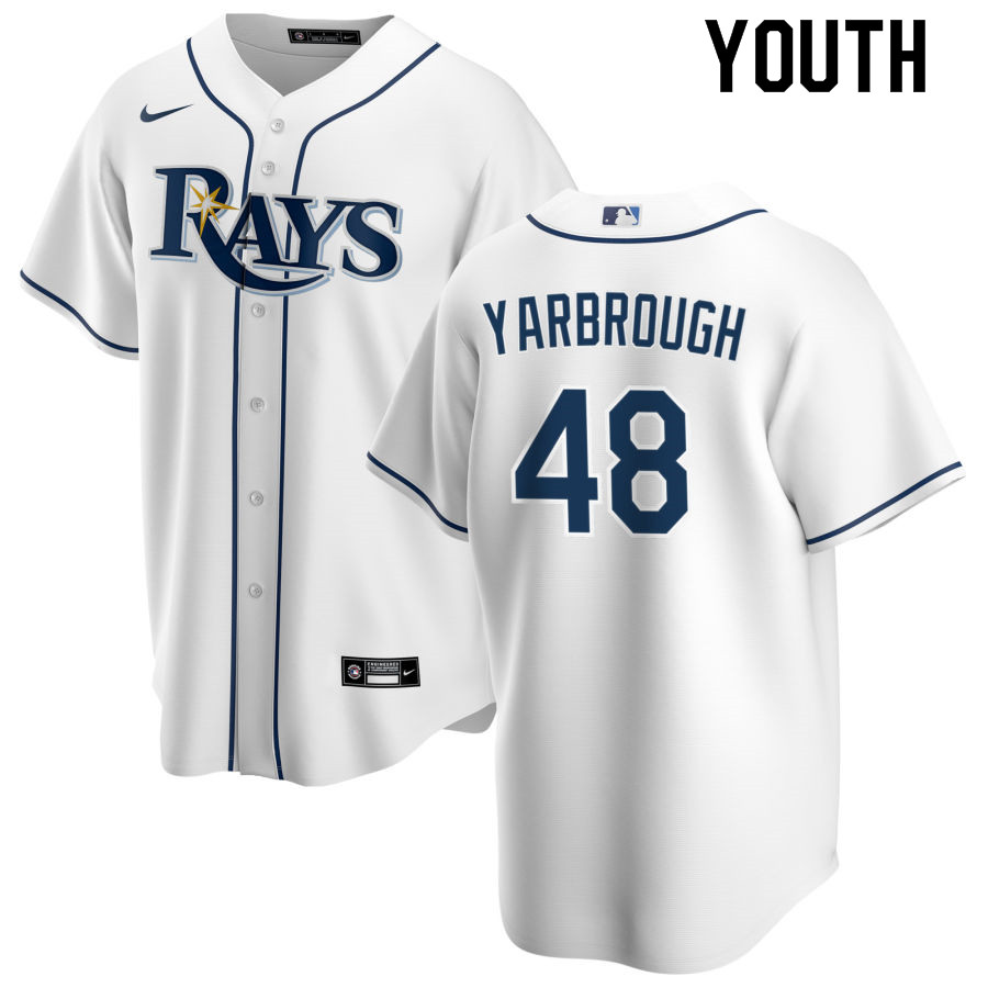 Nike Youth #48 Ryan Yarbrough Tampa Bay Rays Baseball Jerseys Sale-White